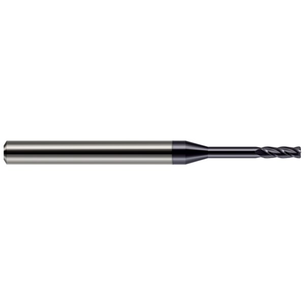 Miniature End Mill - 4 Flute - Corner Radius, 0.1250" (1/8), Overall Length: 2"